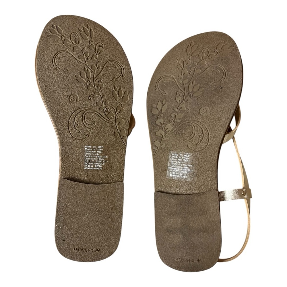 SO brand gold straps flat sandals from Kohl’s - Picture 4 of 8